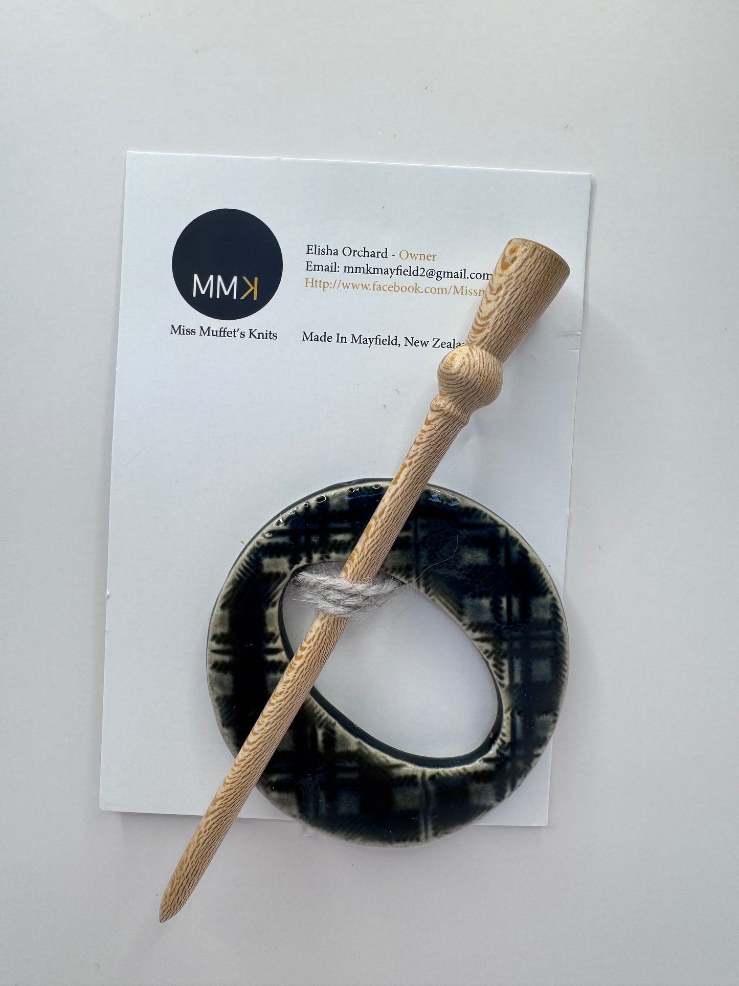 Miss Muffet's Knits Ceramic Shawl Pin