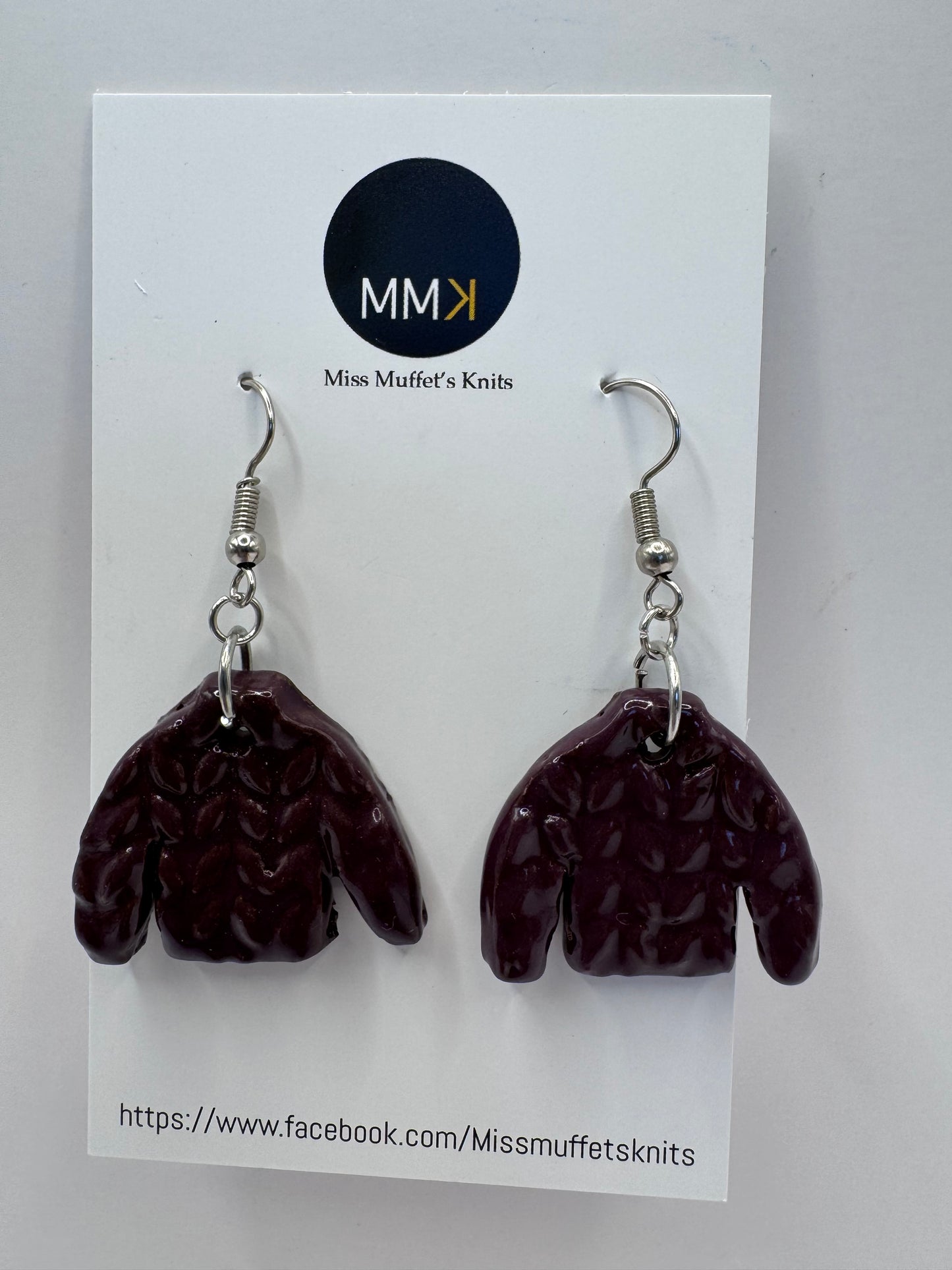 Miss Muffet's Knits Ceramic Earrings