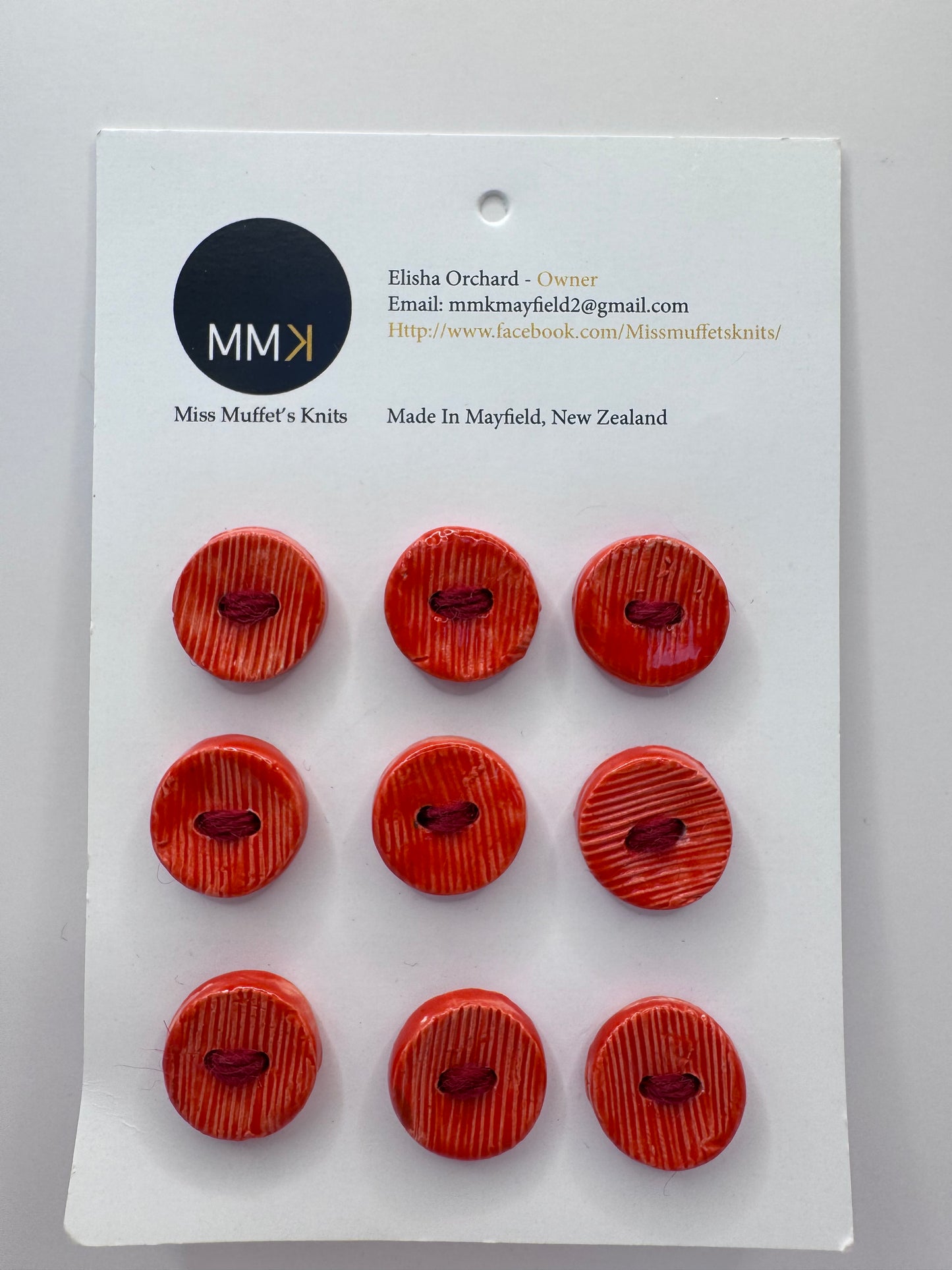 Miss Muffet's Knits: Ceramic Buttons - 9 per sheet