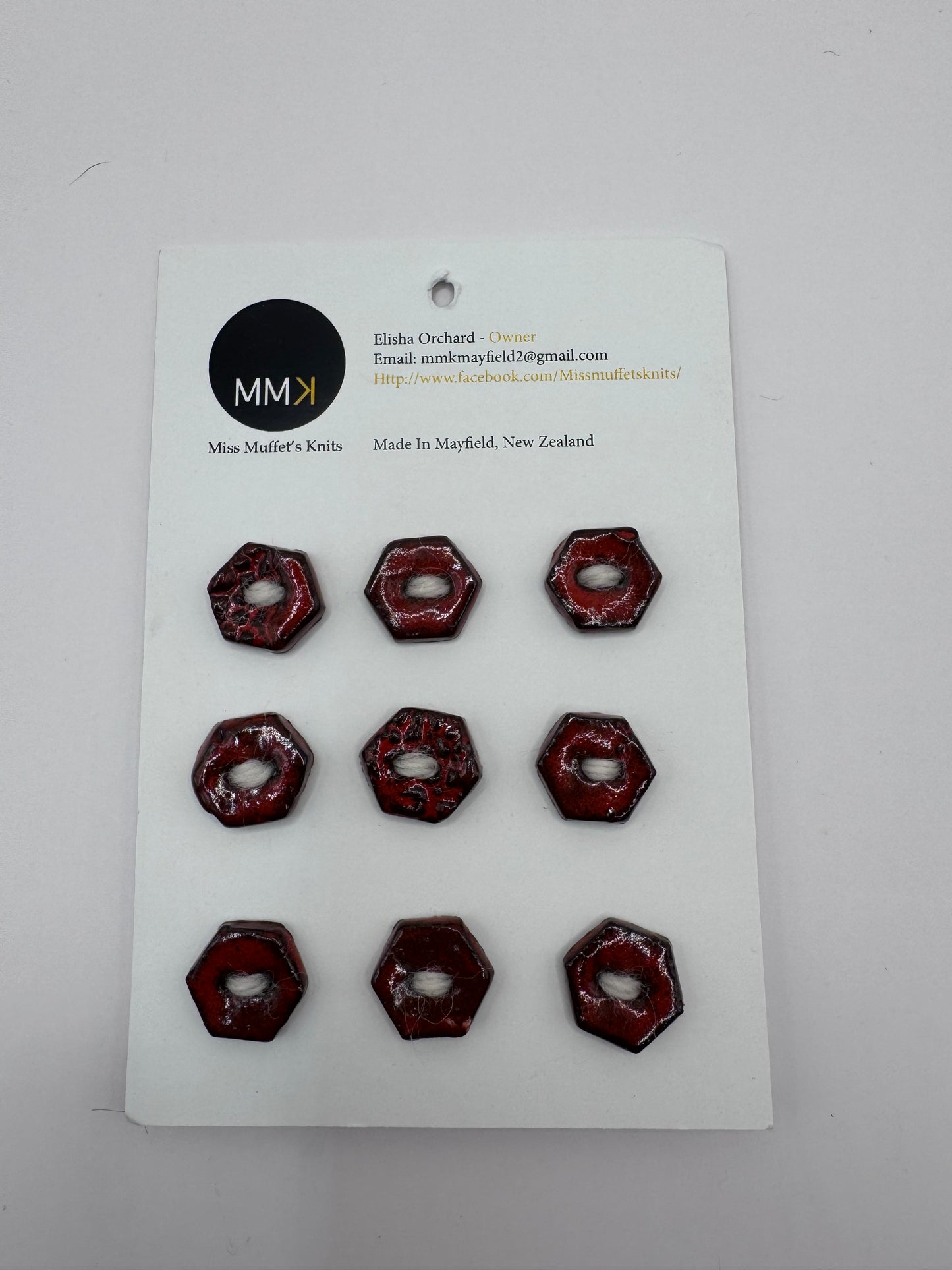 Miss Muffet's Knits: Ceramic Buttons - 9 per sheet