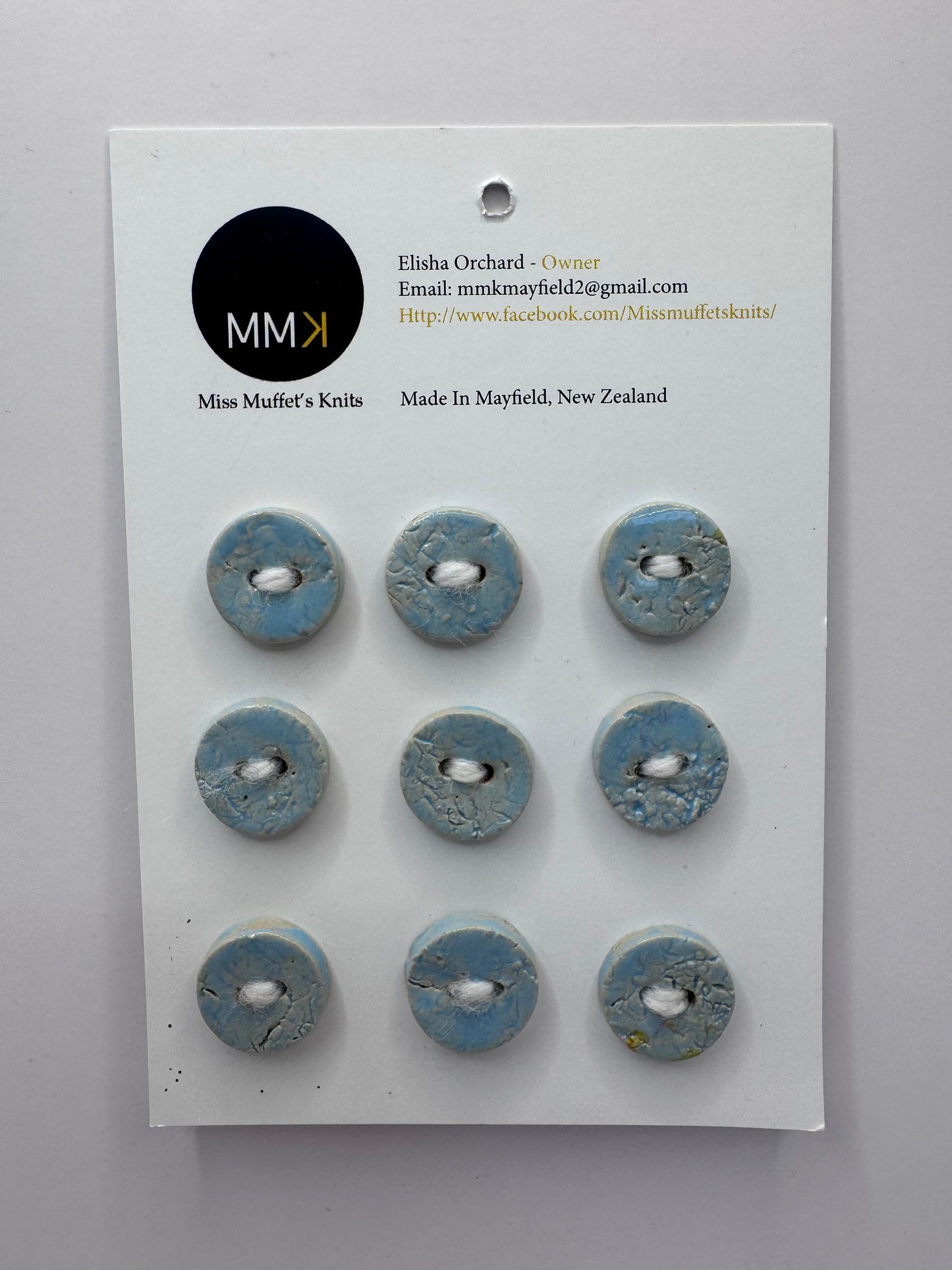 Miss Muffet's Knits: Ceramic Buttons - 9 per sheet