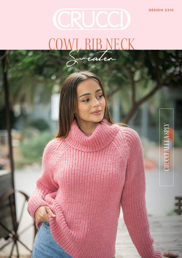 Crucci Knitting Pattern 2310 Cowl Rib Neck