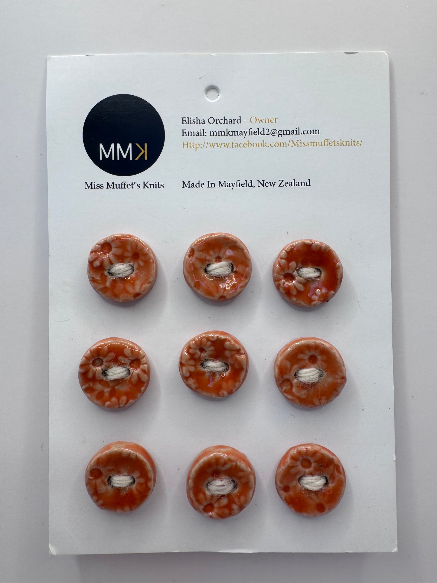 Miss Muffet's Knits: Ceramic Buttons - 9 per sheet