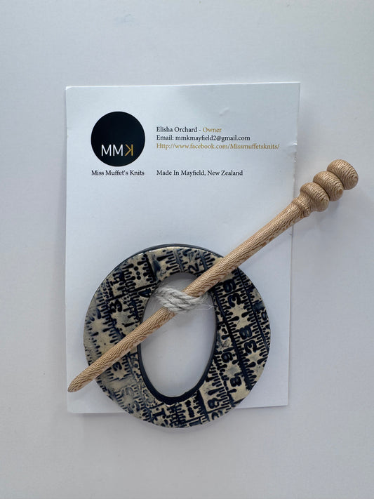 Miss Muffet's Knits Ceramic Shawl Pin