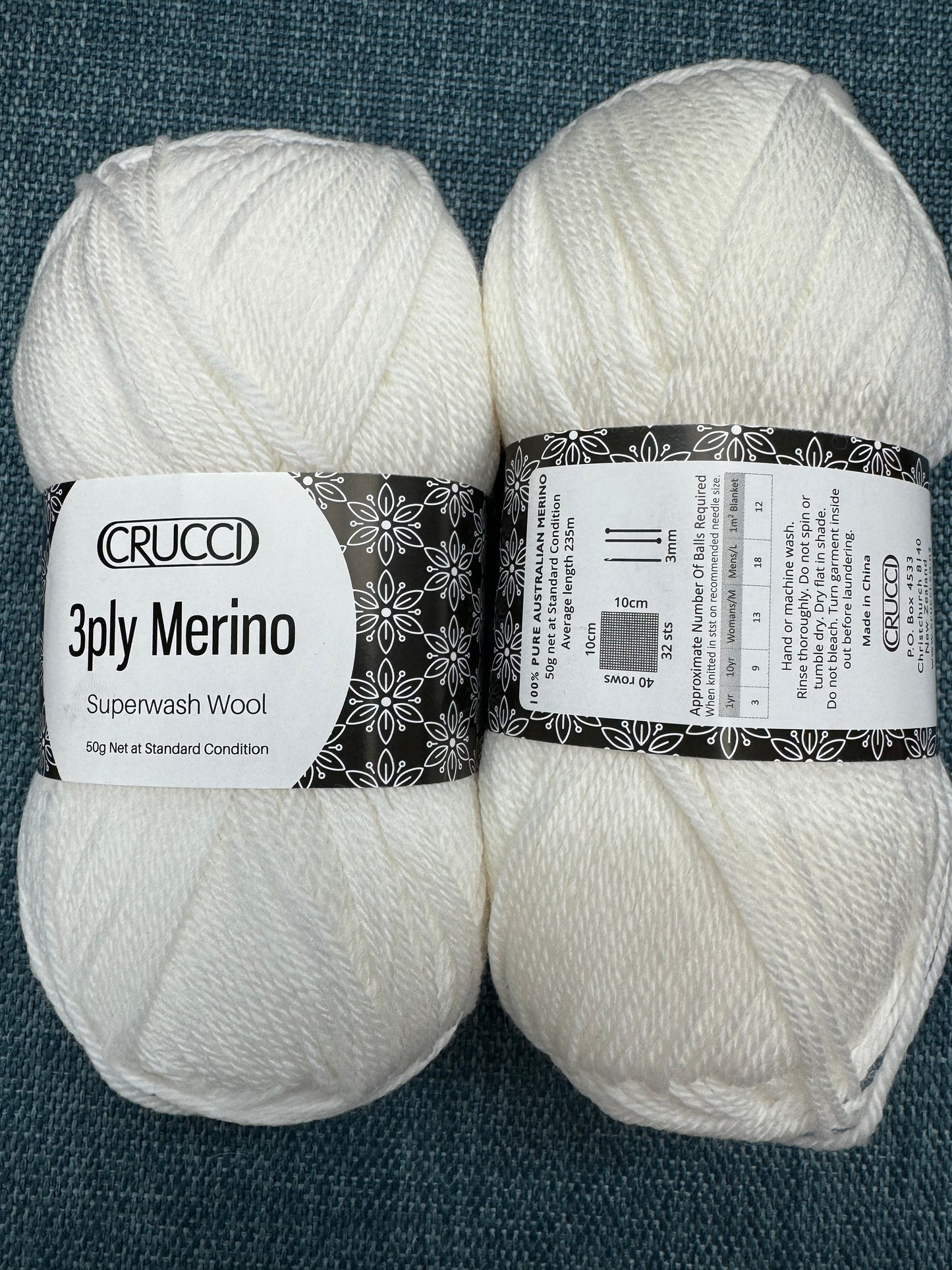 Crucci Merino, Superwash Wool - 3ply