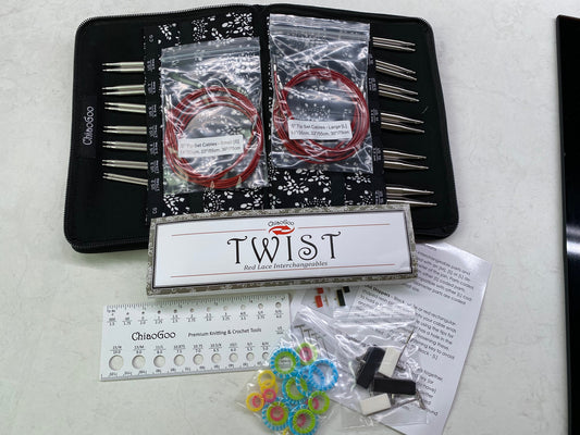 ChiaoGoo Twist Interchangeable Tips 5" Red Lace (13cm) Full Set