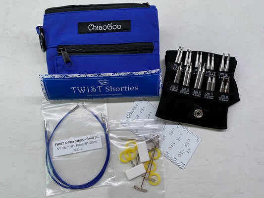ChiaoGoo Twist Shorties Blue 2″/3″ (5 & 8cm) Small Interchangeable Set